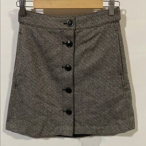 EUC Madewell Wool Button-Up Mini Skirt (with pockets!)